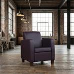 Leren fauteuil Joy - Toledo Merlin (donkerpaars) - Poten, Huis en Inrichting, Fauteuils, Nieuw, Ophalen of Verzenden, Eigentijds, Klassiek, Modern