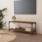 vidaXL Tv-meubel 100x33x41 cm bewerkt hout en staal gerookt, Verzenden, Nieuw
