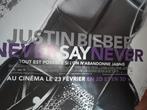 JUSTIN BIEBER - NEVER SAY NEVER - 120x160 cm - Concert Film, Nieuw