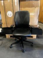 Steelcase Leap V2 Bureaustoel Met Unieke Leren Stoffering, Huis en Inrichting, Verzenden, Zwart, Zo goed als nieuw, Bureaustoel
