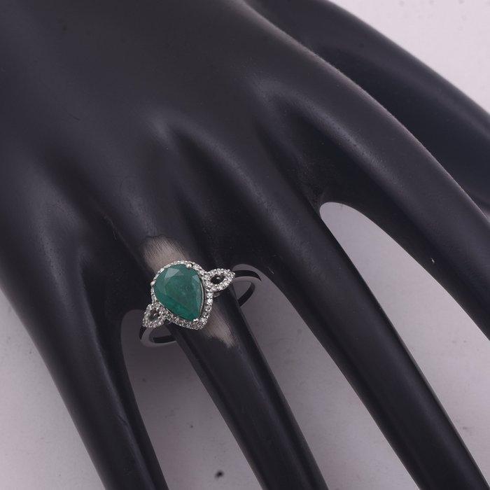 Zonder minimumprijs - Ring Platina - 1.63ct. tw. Smaragd -, Bijoux, Sacs & Beauté, Bagues