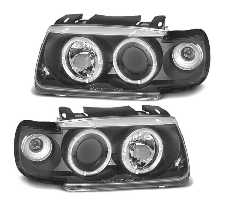 Phares Pour Volkswagen Vw Polo 9N Angel Eyes Fond Fond Noir, Auto-onderdelen, Verlichting, Verzenden