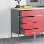 vidaXL Werkbank Rood en grijs 50 x 55 x 85 cm Poedercoated, Doe-het-zelf en Bouw, Verzenden, Nieuw