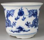 Brule Parfum - Statief - Pot - Blauwe en witte draken -, Antiquités & Art