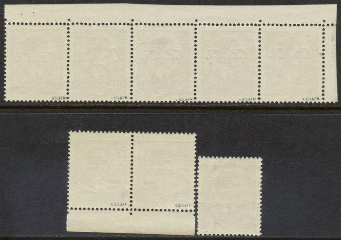 Montenegro 1943 - E Ljubljana. 8 variëteiten met de schuine, Postzegels en Munten, Postzegels | Europa | Italië