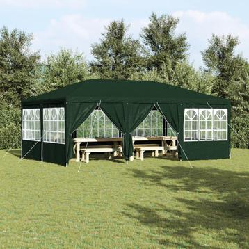 vidaXL Partytent met 10 Zijwanden Groen 6x4 m PE, Verzenden