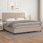 vidaXL Boxspring met matras kunstleer cappuccinokleurig, Huis en Inrichting, Slaapkamer | Bedden, Verzenden, Nieuw