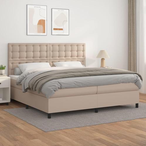 vidaXL Boxspring met matras kunstleer cappuccinokleurig, Huis en Inrichting, Slaapkamer | Bedden, Nieuw, Verzenden