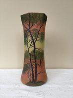 François-Théodore Legras - Vaas  - Handbeschilderd glas, Antiek en Kunst, Antiek | Glaswerk en Kristal