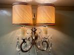 Wandlamp - Glas, Kristal, Messing, Textiel - Antike wandlamp, Antiek en Kunst