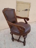 Fauteuil - Hout, Leder