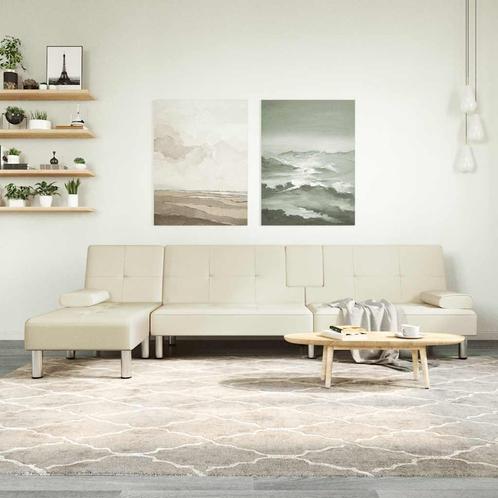 vidaXL Slaapbank L-vormig 255x140x70 cm kunstleer, Huis en Inrichting, Zetels | Zetels, Nieuw, Verzenden