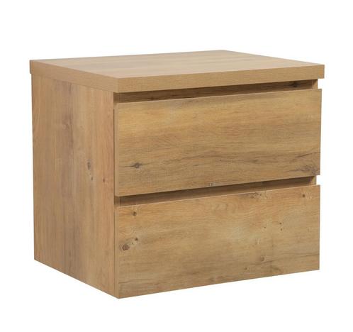 Wastafelkast Angela 60 x 48 cm Eiken Hangend Wastafelmeubel, Huis en Inrichting, Badkamer | Badkamermeubels, Nieuw, Verzenden