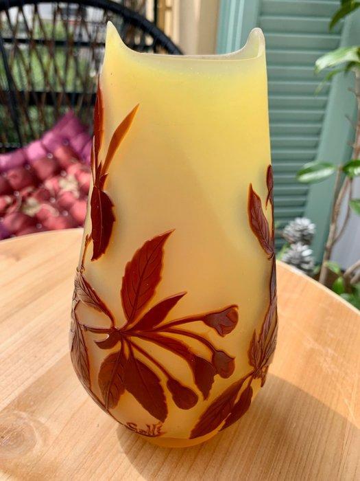 Emile Gallé - Balustervaas - Glas - Vaas Gallé met getrokken, Antiek en Kunst, Antiek | Glaswerk en Kristal