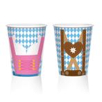 Oktoberfest Bekers Lederhose Dirndl 250ml 8st, Hobby en Vrije tijd, Nieuw, Verzenden