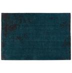 Tapis de salon 'LOUIX' 160/230 cm bleu paon avec dégradé noi