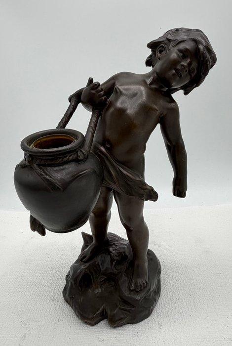 Auguste Moreau (1834 - 1917) - Beeld, Waterdrager - 31 cm, Antiquités & Art, Antiquités | Céramique & Poterie