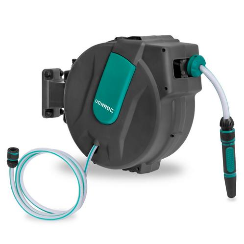 Automatische slanghaspel – Incl. 25m tuinslang, spuitstuk en, Tuin en Terras, Tuinslangen, Nieuw, Verzenden