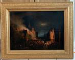 Ecole Flamande (XVIII) - Incendie dans une ville flamande, Antiek en Kunst