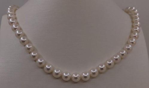 Halsketting ALGT-gecertificeerde Akoya-parels - 8,1 x 8,4 mm, Handtassen en Accessoires, Kettingen