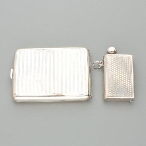NO RESERVE Lucifer etui & Tondeldoosje - Vesta doosje (2) -, Antiek en Kunst, Antiek | Zilver en Goud