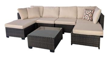 Loungeset 6 persoons wicker, Ophalen, Loungeset
