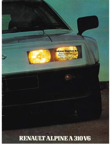 1983 ALPINE A310 V6 BROCHURE FRANS