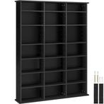 tectake Kast Stevie 105,5x19x136,5cm - zwart, Huis en Inrichting, Woonaccessoires | Cd- en Dvd-rekken, Verzenden, Nieuw