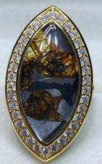 Brenham meteorietring, maat 17 mm, verstelbaar tot 19 mm., Collections, Minéraux & Fossiles