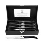 Laguiole - 6x Luxury Steak Knives - Black Ebony Wood - style
