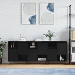 vidaXL Buffets 3 pcs noir bois dingénierie
