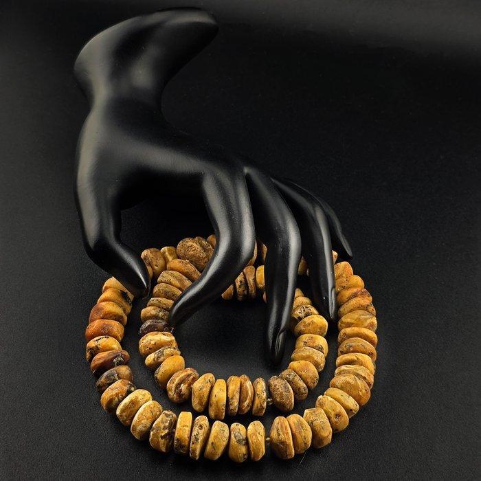 Zeldzame oude 69 g BALTISCHE AMBER Ketting – Ouderwetse ruwe, Antiek en Kunst, Curiosa en Brocante