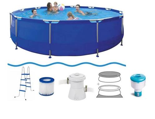 Jilong Avenli Familiezwembad - 450 cm diameter - Inclusie..., Tuin en Terras, Zwembaden, Nieuw, Ophalen of Verzenden