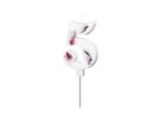 Birthday Candle Number 5, White with Flower Petals, 8 cm, Verzenden, Nieuw