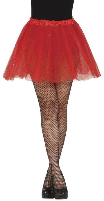 Rode Tutu Dames Glitter 40cm, Verzenden