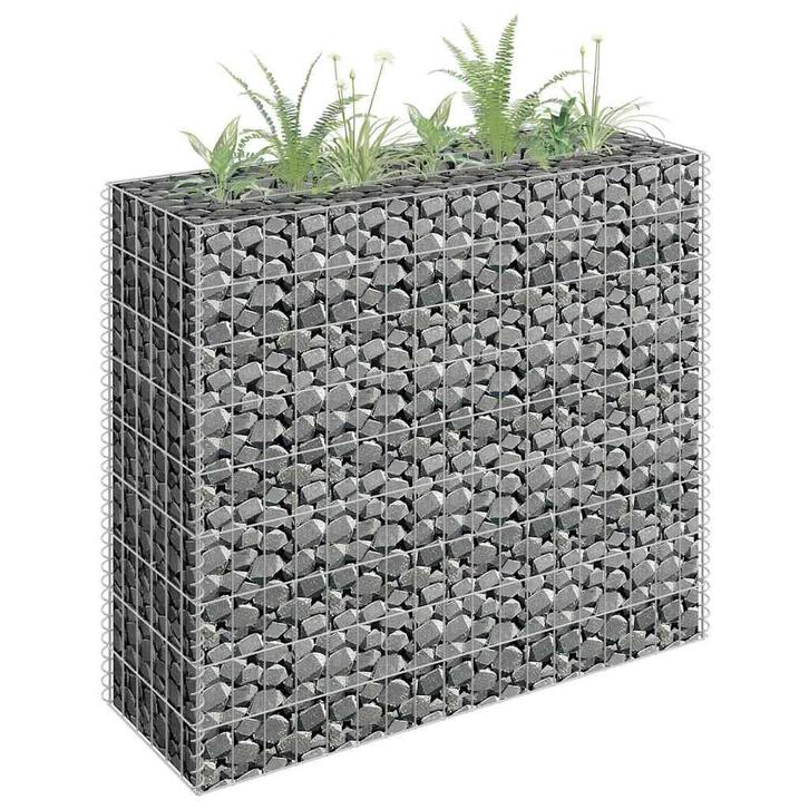 vidaXL Gabion plantenbak verhoogd 90x30x90 cm gegalvaniseerd, Tuin en Terras, Bloempotten, Nieuw, Verzenden