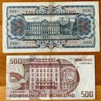 Autriche. - 1000 and 500 Schilling - various dates - Pick