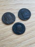 Empire romain. Lot de 3 monnaies bronzes.,  4ème siècle, Timbres & Monnaies