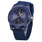 Fako® - Horloge - Army - Blauw, Verzenden