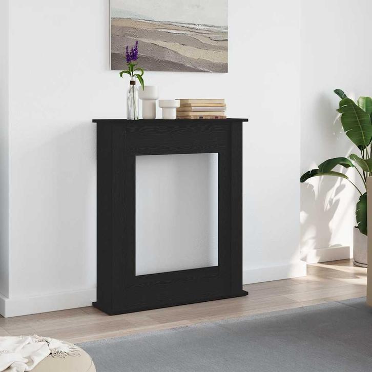 vidaXL Haardombouw Zwarte Eiken 75x20x87,5 cm Engineered, Huis en Inrichting, Kachels, Nieuw, Verzenden