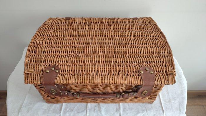 Panier de pique-nique (21) - Bambou, Métal, Porcelaine,, Antiek en Kunst, Curiosa en Brocante