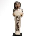 Oud-Egyptisch Faience Witte en roze faience Shabti voor, Antiek en Kunst
