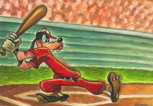 Joan Vizcarra - Goofy, The Baseball Player - Original, Verzamelen, Disney