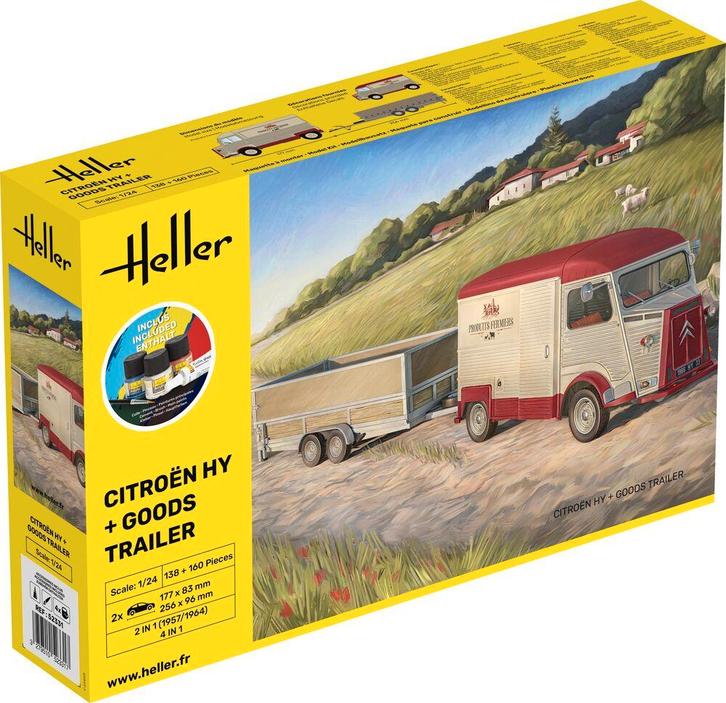 Heller 52331 STARTER KIT Citroen HY + Goods Trailer, Hobby en Vrije tijd, Modelbouw | Auto's en Voertuigen, Overige typen, Nieuw