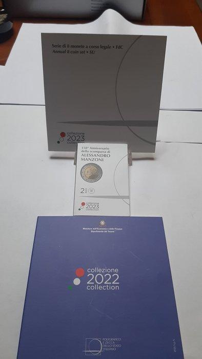 Italie. Year Set (BU) / 2 Euro 2022/2023 (3 items)  (Sans, Postzegels en Munten, Munten | Europa | Euromunten