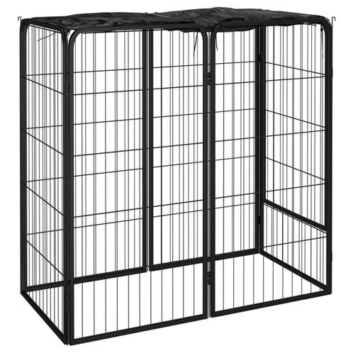 vidaXL Hondenkennel 6 panelen 50 x 100 cm gepoedercoat staal, Dieren en Toebehoren, Hondenbenches, Nieuw, Verzenden