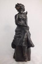 sculptuur, Zittende vrouw - 22 cm - Brons, Antiek en Kunst
