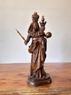 sculptuur, Maria met kind en wereldbol - 41.5 cm - Hout
