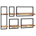 Wandschappenset Acacia/Staal Retour Deal -60%!, Huis en Inrichting, Woonaccessoires | Wandplanken en Boekenplanken, Verzenden