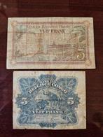 Congo belge. - 2 x 5 francs 1929 and 1944 - Pick 8e and 13Ac